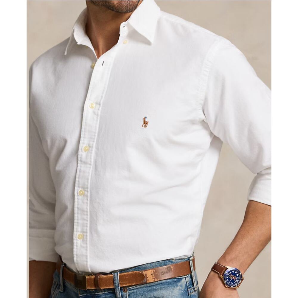 Ralph Lauren Classic Oxford Button Down Dress Shirt White Mens Size XL 17-36